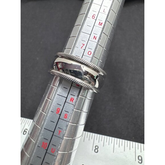 Mens Polished Silver-Tone  Fidget Ring Size 8 No Marks - Picture 6 of 6